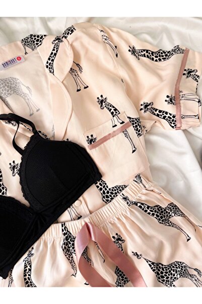 blackstrip Sweet Dream Yumuşacık %100 Viskoz Kumaş Pijama Takımı ve Sütyen Kü...