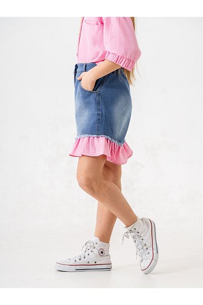 GİYİCEM TEKSTİL Pantaloni scurți din denim pentru fete 2867