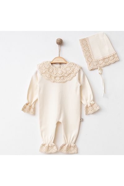 O Baby Vintage Lace Detailed Baby Girl Jumpsuit Set
