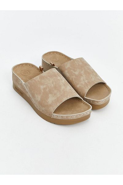 LC Waikiki Beige Suede Look Women's Slippers