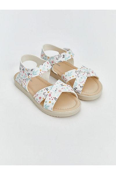 LC Waikiki Sandale pentru fete cu velcro cu flori de sezon nou - S5JD97Z4