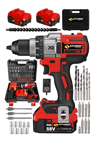 Sturdy XR SERİ   Çift Akülü Metal ŞANZUMAN 5 Pilli Hızlı Şarjlı DARBELİ Akülü...