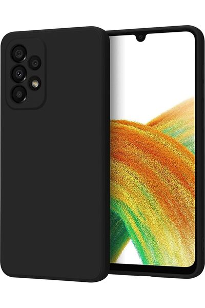 Samsung Galaxy A13 4G Uyumlu Premium Lansman Liquid Silikon Kılıf İçi Kadife-Siyah