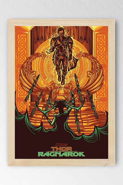 Saturn Thor Ragnarok Framed Painting - Marvel Movie Poster Painting