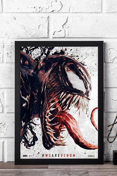 Saturn Tablou cu rame Venom - Tablou poster de film We Are Venom Marvel