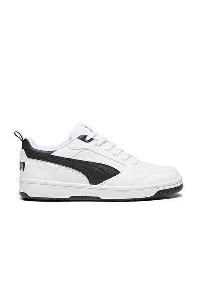 Puma Rebound v6 Low 392328 02 Λευκά-Μαύρα Casual Αθλητικά Παπούτσια
