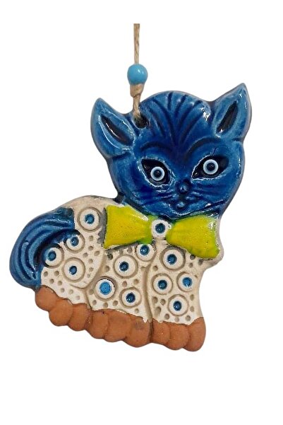 ella'nın çarşısı Kedi Asma Ev Bahçe Balkon Duvar Süsü Porselen.14 Cm x 10 Cm....