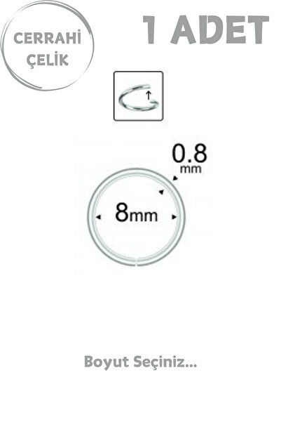 Blisse Piercing Unisex Cerrahi Çelik En İnce Barlı 0.8mm Tel Halka Hızma Piercing