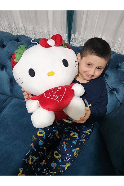 Ailenizin Oyuncakçısı Sweetheart Red Color Hello Kitty Plush Toy 45 cm