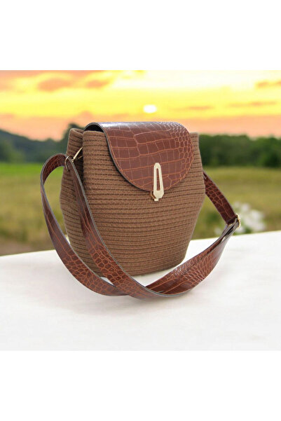 Hediyeninellitonu Juta de paie cu capac inel perforat - Geanta de tricotat cu...