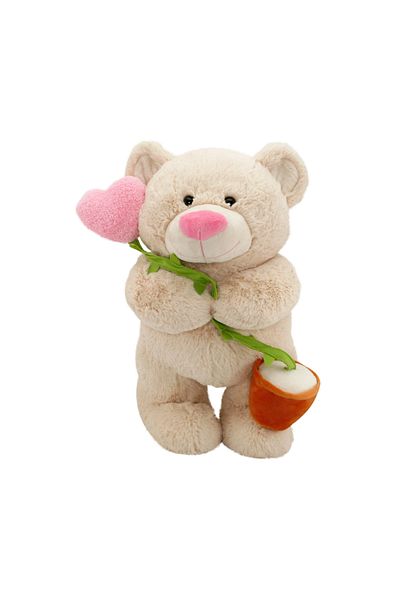 Neco Plush دب على شكل قلب مزين بالزهور 40 سم