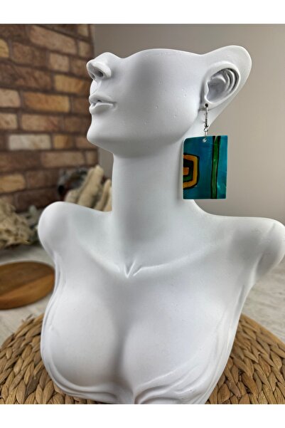 SEDEF TAKI Sedef el boyaması küpe