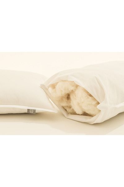 SENORA 2 Pieces of Hard and High Natural Beaded Wool Pillow