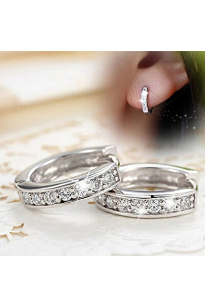 Choice E714 Huitan Luxury Silver Color Women Hoop Earrings Small Circle Dazzl...