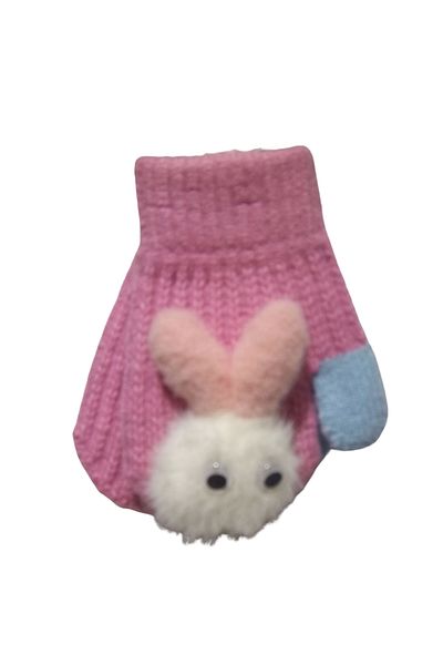 Kitti Plush Rabbit Knitted Girl Gloves