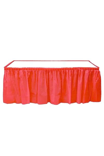 SelisCraft Πάρτι γενεθλίων Roll-Up Πλαστική Φούστα Τραπεζιού Κόκκινη 75x426cm