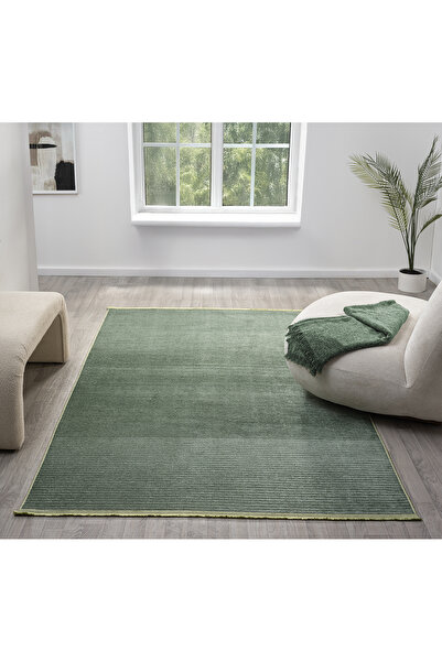 CASERA HOME ZEN COLLECTION YESIL KAYMAZ TABAN YIKANABILIR DOKUMA KILIM YOLLUK