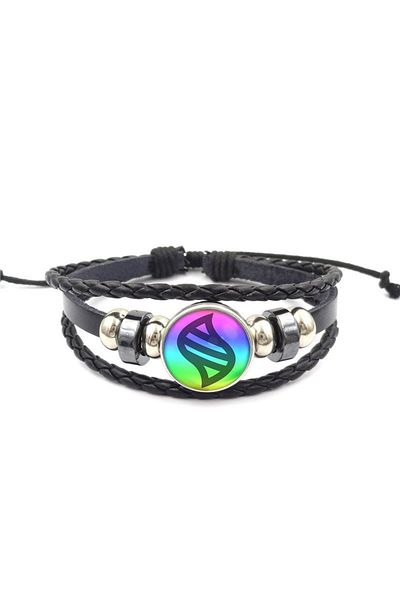 Hot Toys A Anime Mega Stone Pokemon Snap Weave Leather Bracelet Glass Cabochon Adjustable Bangle Jewelry for.