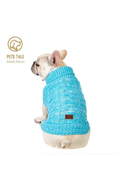 Choice سترة محبوكة مريحة للحيوانات الأليفة مقاس XL SKYBLUE لفصل الشتاء - تحاف...
