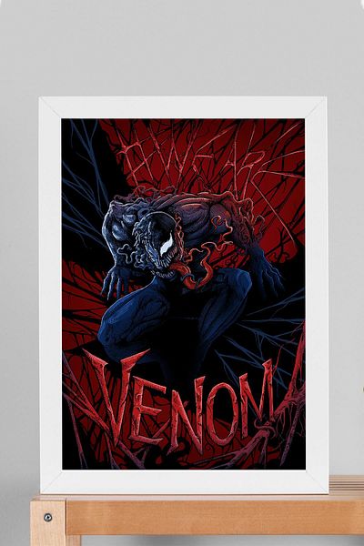 Saturn Επιτραπέζιο με πλαίσιο Venom - Επιτραπέζια αφίσα ταινίας Marvel