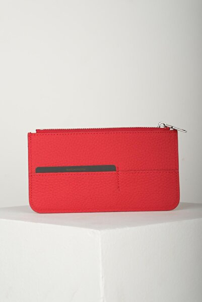 WATCHOFROYAL Lexis Kırmızı Hakiki Deri Fermuarlı Kartlık