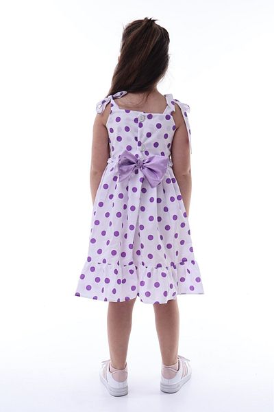 minikiss Rochie pentru fete - buline, bandana, nasturi la spate si volane