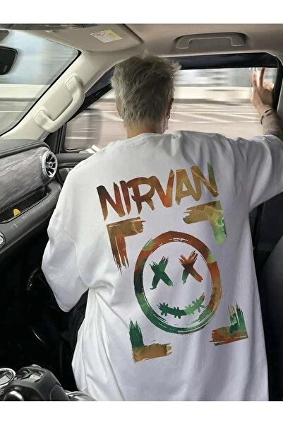Keywest Unisex veće veličine Nirvan Štampano Oversize kroj 100% pamuk T-shirt