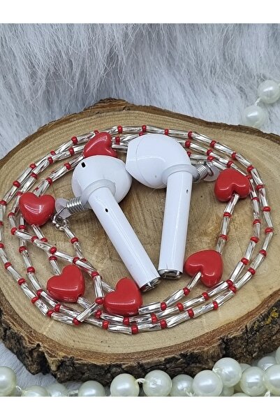 HAPPY HANDMADE Chain-Red Heart-Airpods Strap-New Generation Headphone Chain-G...