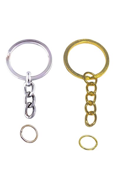 BEİLYS COSMETİCS & ACCESSORY Zincirli Anahtarlık Halkası 100 Adet C aparatlı ...