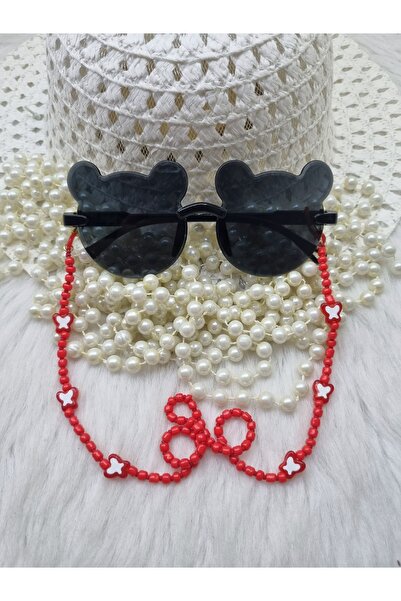 HAPPY HANDMADE سلسلة نظارات للأطفال بتصميم فراشة حمراء - هدية للأطفال - هدية ...