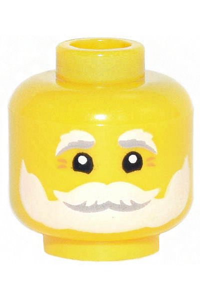 LEGO Custom Mini Figure: Pirate Captain, White Old Beard, Yellow Head