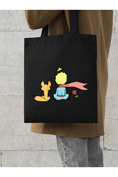 Cemira Le Petit Prince - Black Canvas Tote Bag, Pinterest and Book Bag