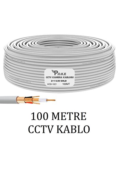 SILATECH 2+1 CCTV 0.50 Kamera Kablosu Gold 100 Metre