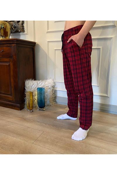 DÜVEN 100% Cotton Square Patterned Pajamas & Sweatpants, International Quality
