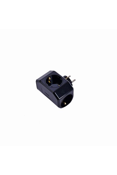 VİKO Yonca Plus Triple Grounded Socket Black