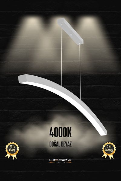 Hegza Lighting Luna - Gray Case and Natural White Light Modern Led Chandelier, Living Room, Kitchen and Living Bedroom