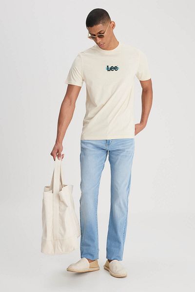 Lee Ανδρικό μπλουζάκι Regular Fit Normal Cut Beige L 241521614
