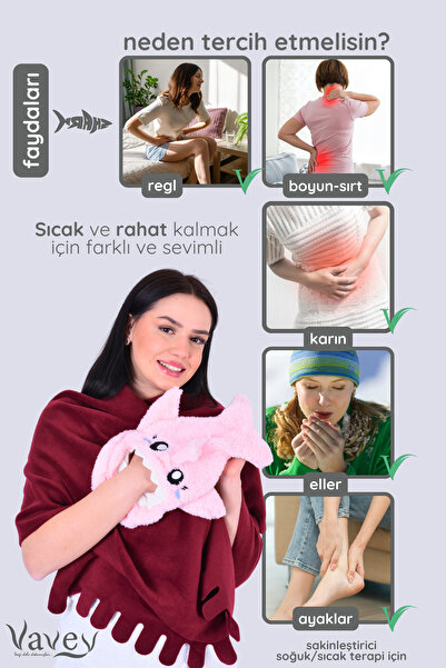 VAVEY Shark Desenli Pembe Su Torbası Kılıfı Yumuşak