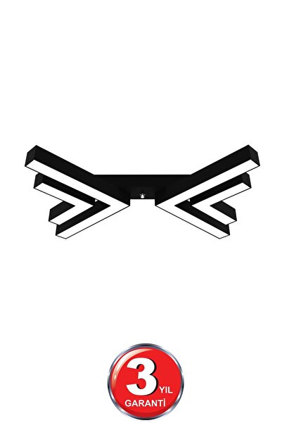 Hegza Lighting Osso ( Siyah Kasa, Beyaz Işık ) Ledli Modern Plafonyer Led Avize, Salon, Mutfak, Oturma Odası