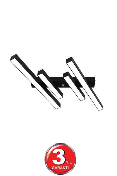 Hegza Lighting Grada ( Siyah Kasa, Beyaz Işık ) Ledli Modern Plafonyer Led Avize, Salon, Mutfak, Oturma Odası