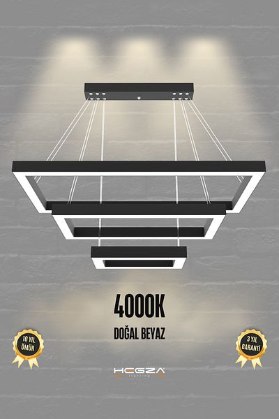 Hegza Lighting Hermano Black and White Led Pendant Lamp - Modern Chandelier, for Living Room, Kitchen and Living Room