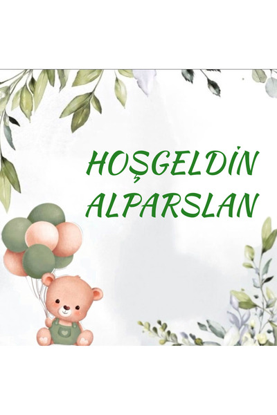 SÜS EVİ İsme Özel Hoşgeldin Bebek Etiketi 100 Adet Baskılı Yapışkanlı Hediyel...