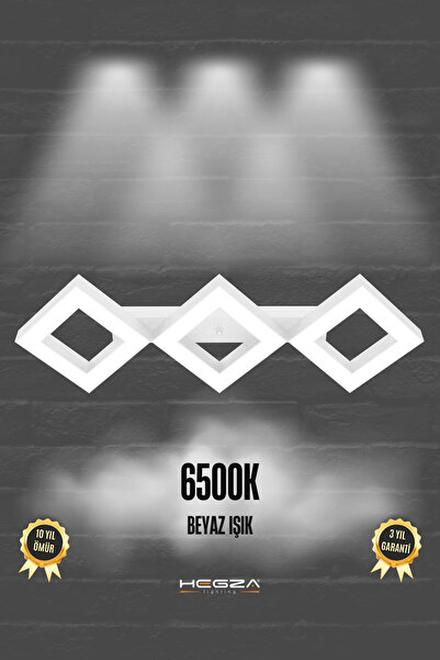 Hegza Lighting AMIGO ( Beyaz Kasa, Beyaz Işık ) Ledli Modern Plafonyer Led Av...