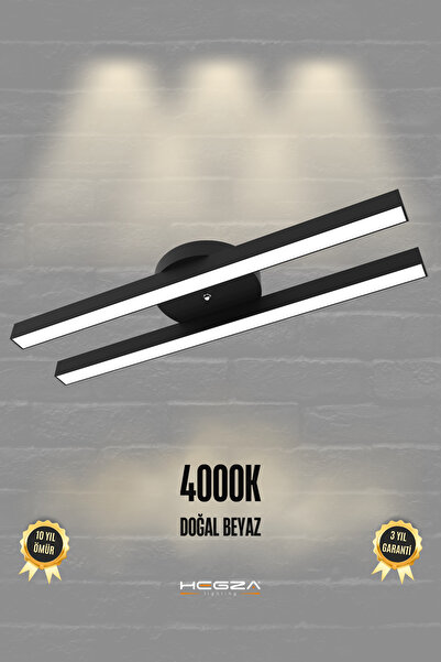 Hegza Lighting Mellızo ( Siyah Kasa, Doğal Beyaz Işık ) Modern Plafonyer Led ...
