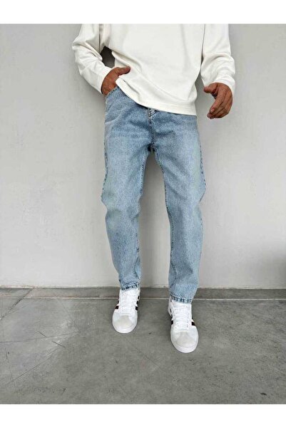 BDRMAN Açık Mavi Asit Yıkamalı Eskitme Boyfriend Pantolon