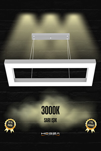 Hegza Lighting Mesıta ( Gri Kasa, Sarı Işık ) Ledli Modern Led Avize, Salon, ...