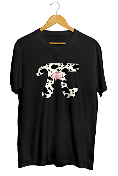 karikatürstore Matematik Bilimi İnek Pi Sayısı Sembol Baskılı Kaliteli Tişört