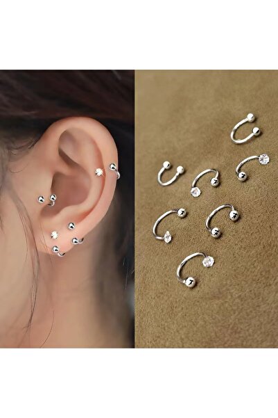 Choice10 3mm silver 1Pair 925 Sterling Silver tragus Piercing Helix Studs Ear...