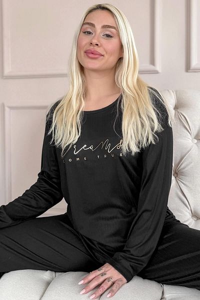 Pijamaevi Black Dreams Dublin Women's Long Sleeve Pajamas Set