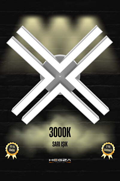 Hegza Lighting Timon ( Gri Kasa, Sarı Işık ) Ledli Modern Plafonyer Led Avize...